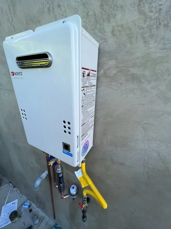 Tankless water heater installation for Ricard homes